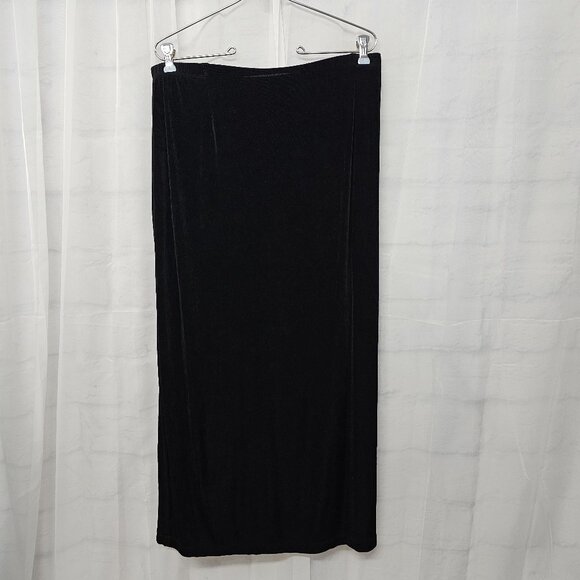 Vintage Chico's Travelers Skirt Black Midi/Maxi Liquid Knit Goth Grunge XL (3) - Picture 1 of 9